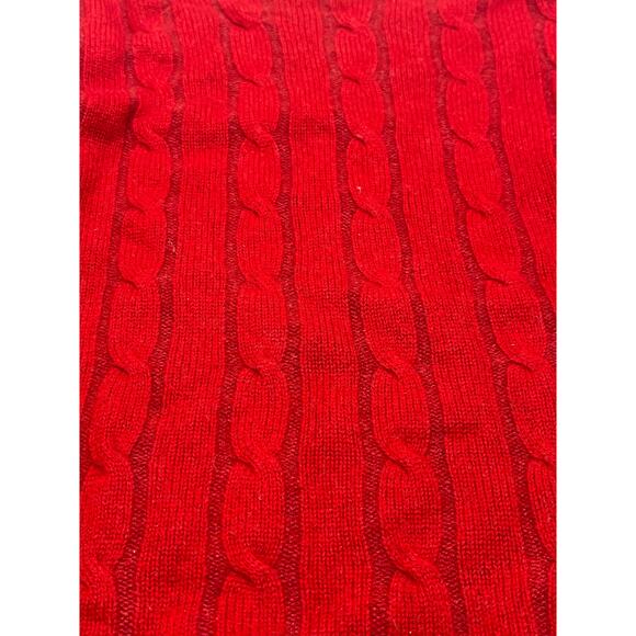 9-24 TURNBULL & ASSER Men's Sweater Cable-Knit Red Large - Picture 3 of 6